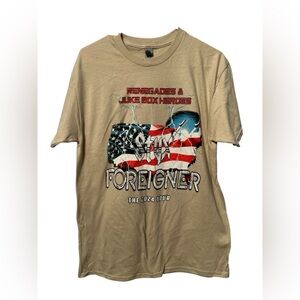 Foreigner Styx 2024 Tour Beige T-Shirt Size Medium New No Tag